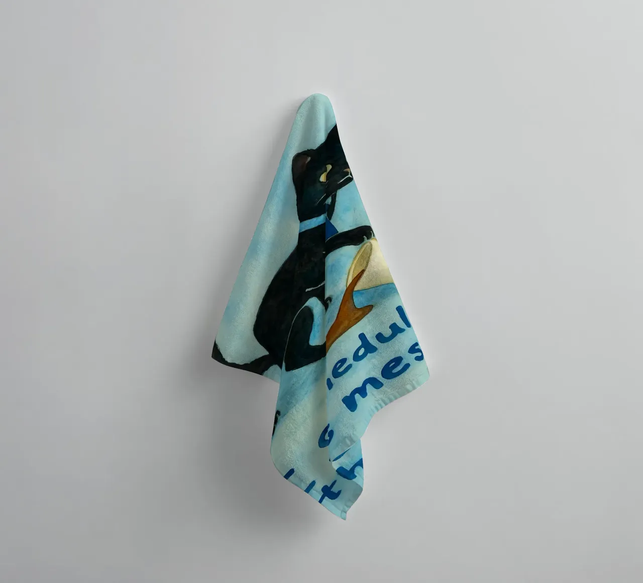 j'ai programmé cette peinture de chat en désordre serviette de bain de Goldend