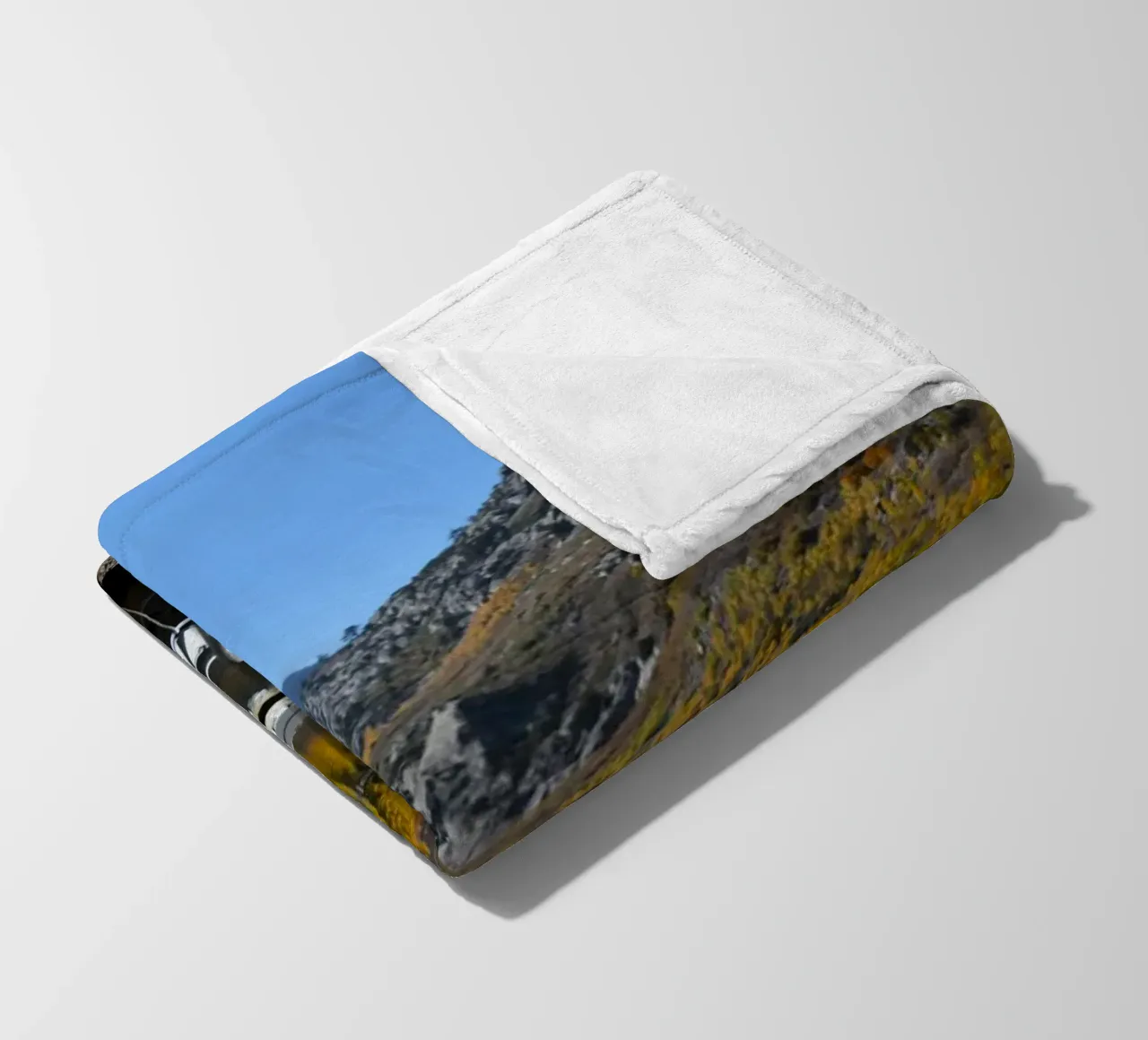 Serene Lake Morning with Dock and Boats fleece blanket by byrieneke