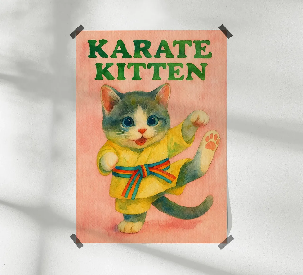 pittura di karate per gattini poster da Goldend