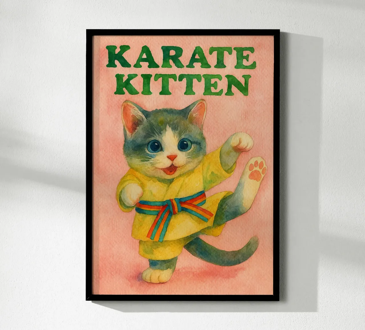 pittura di karate per gattini poster da Goldend