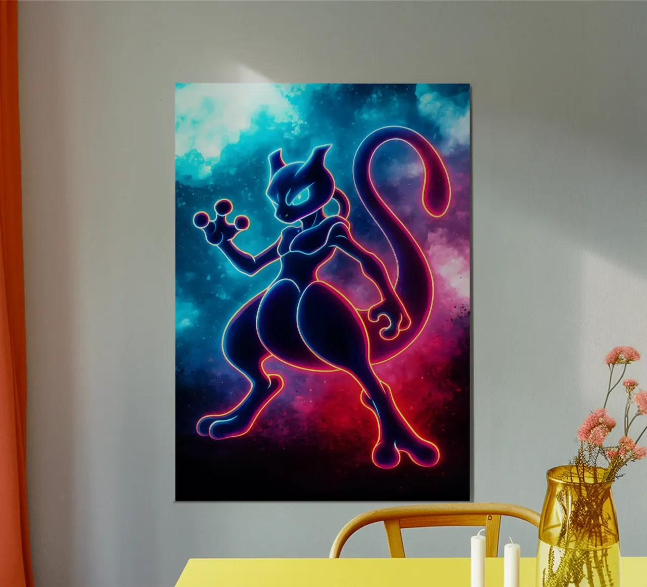 Soul Of Pokemon Mewtwo poster con telaio in legno da DGSoulheroes