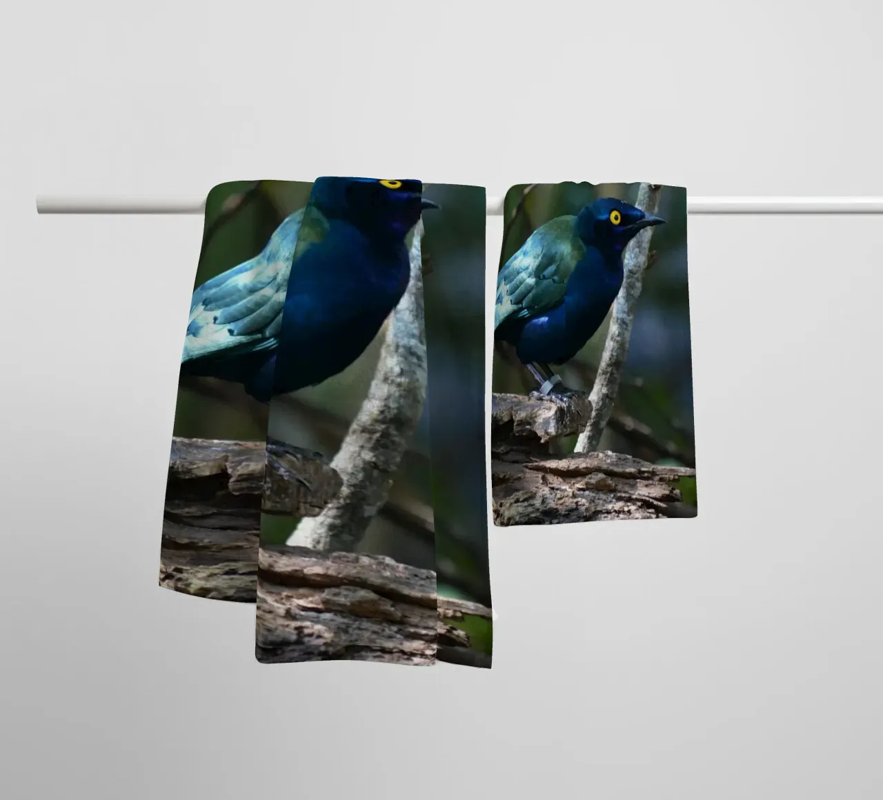 Glossy Starling in the Forest Light towel by byrieneke