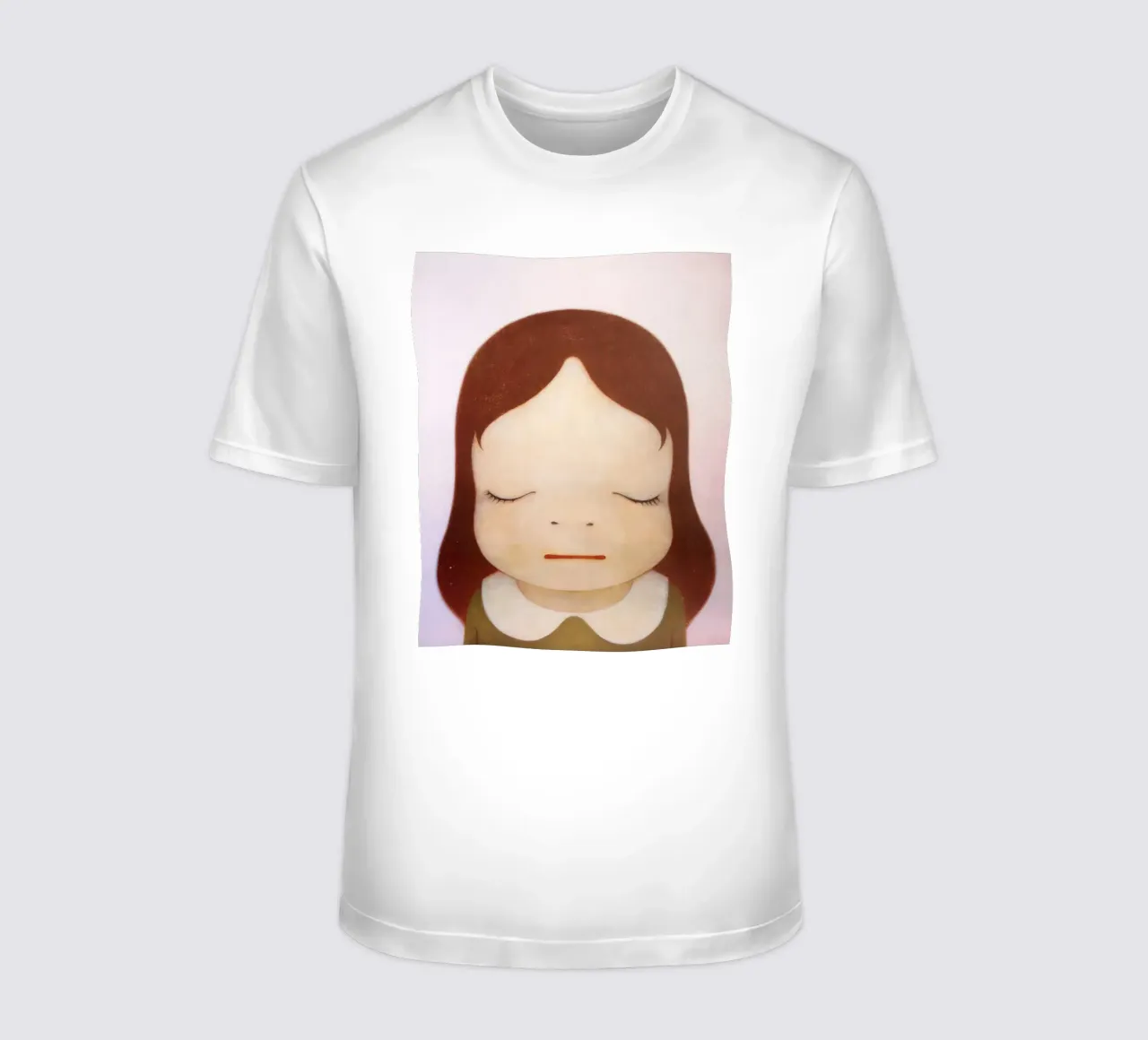 ragazza nara occhi chiusi t-shirt da vickiropaint