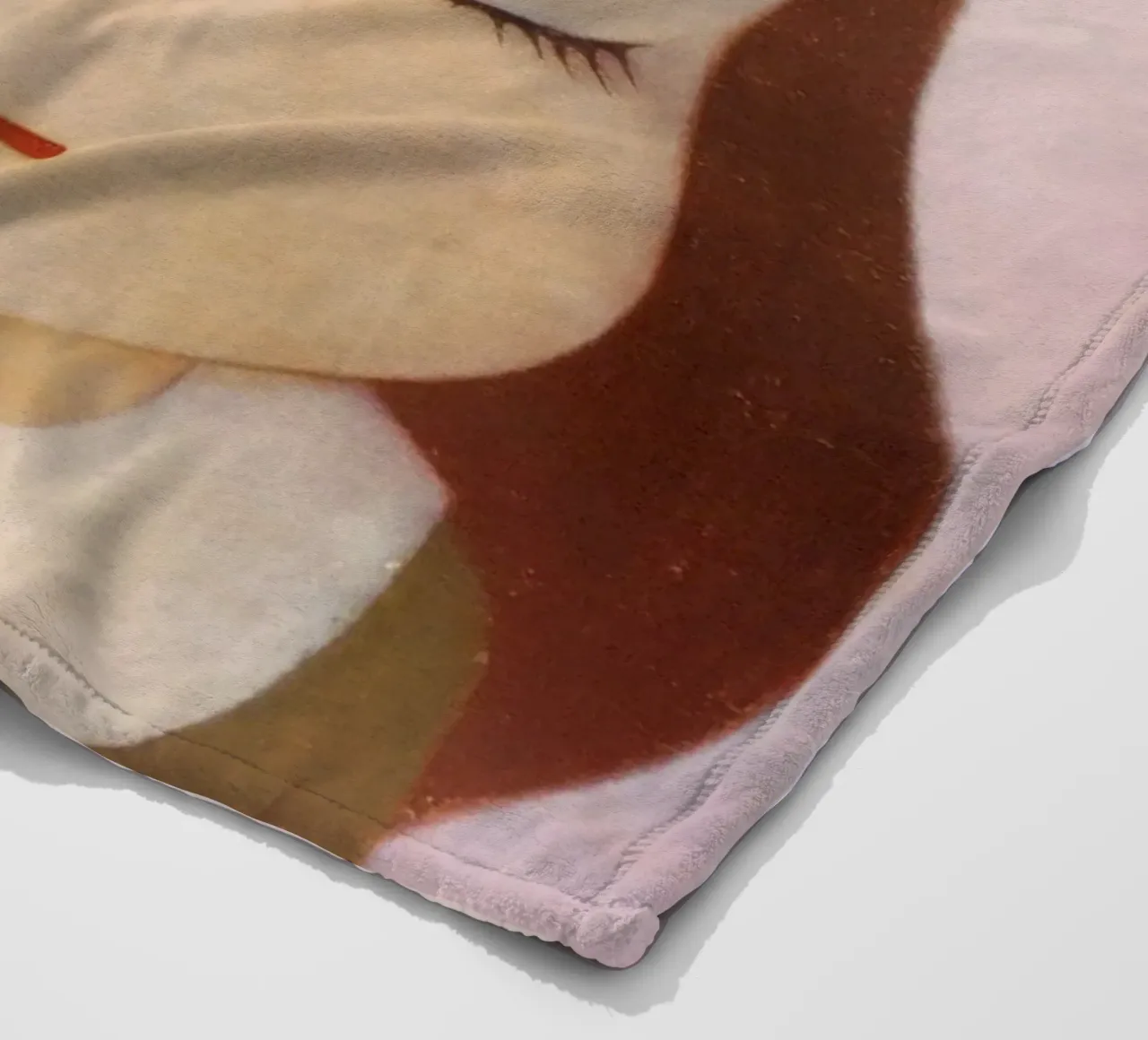 ragazza nara occhi chiusi coperta in pile da vickiropaint
