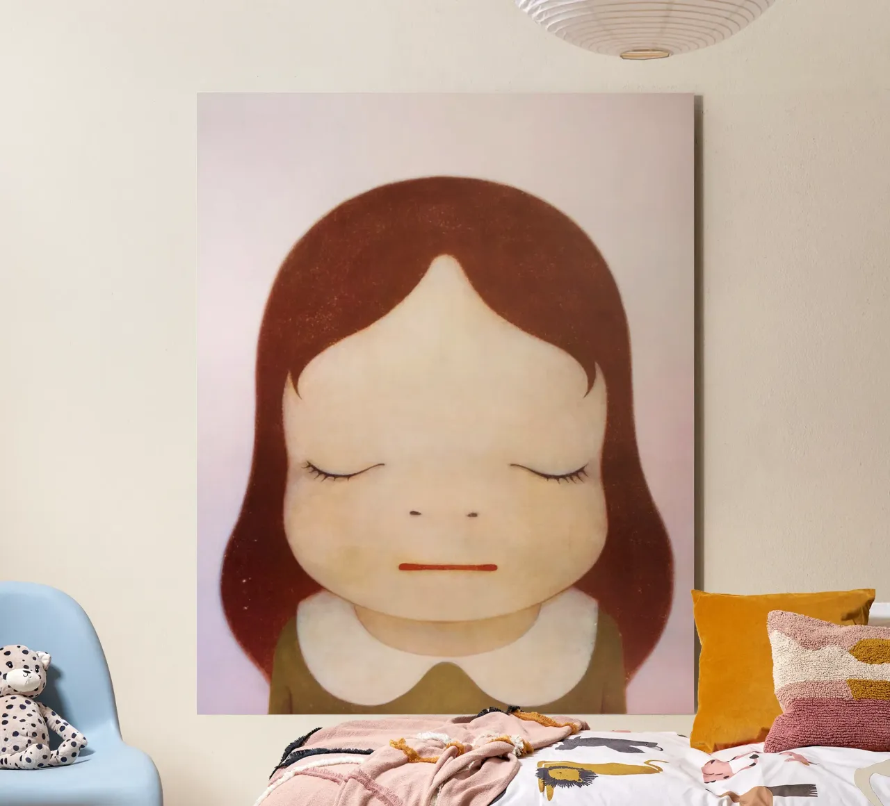 ragazza nara occhi chiusi alluminio dibond da vickiropaint