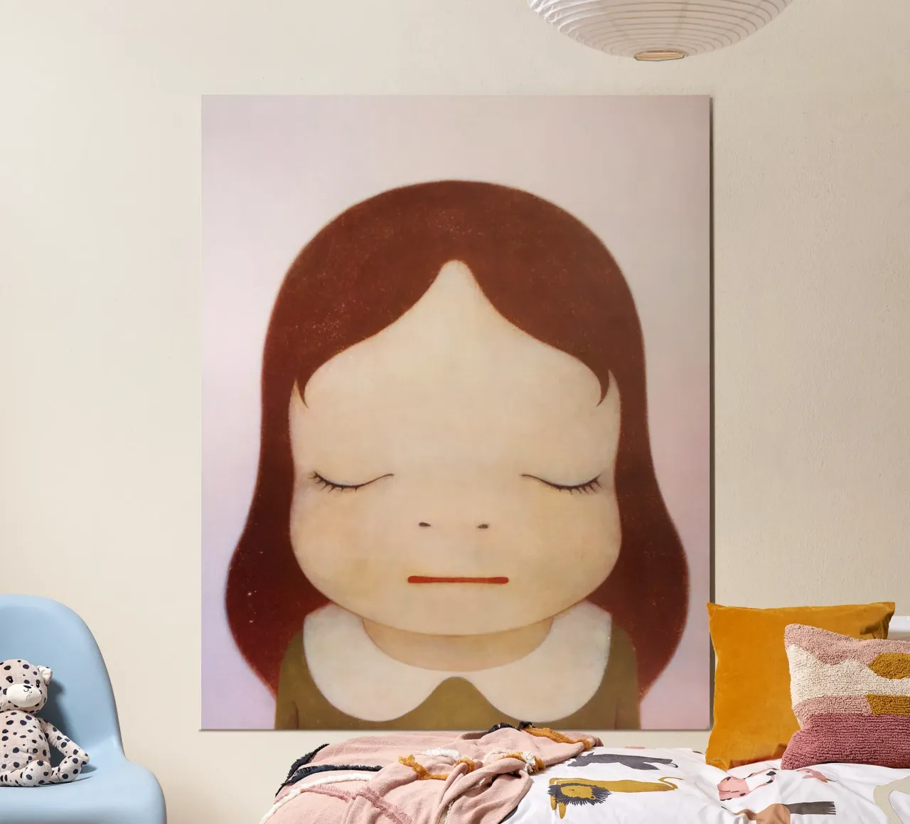 ragazza nara occhi chiusi carta hahnemühle da vickiropaint