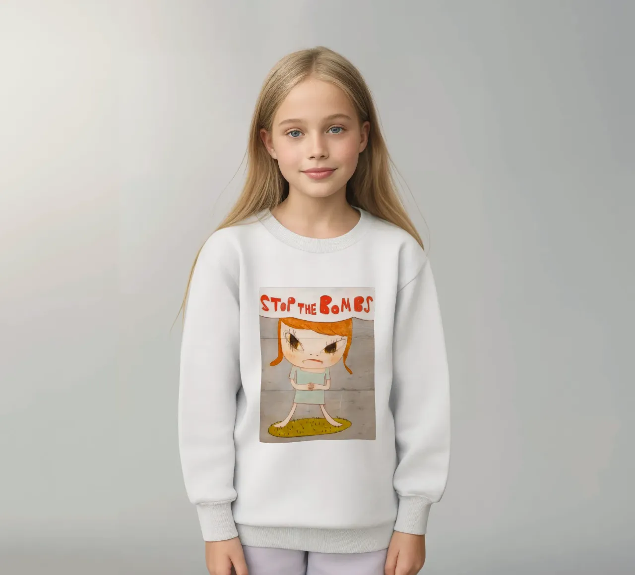 Nara Stop alle bombe felpa bambino da vickiropaint