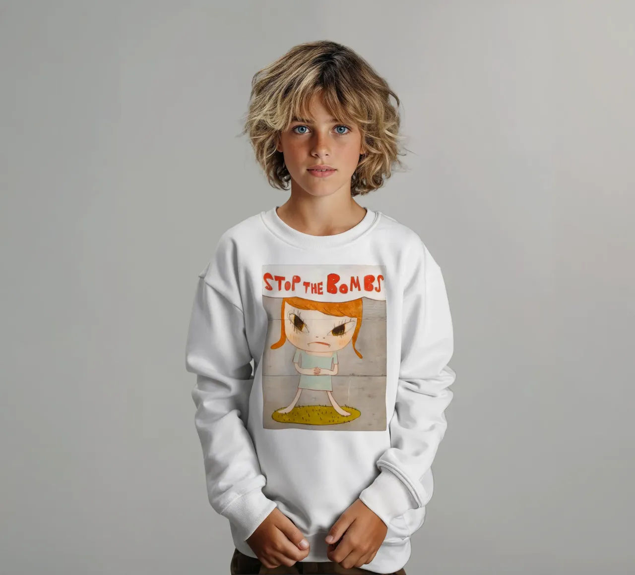 Nara Stop alle bombe felpa bambino da vickiropaint