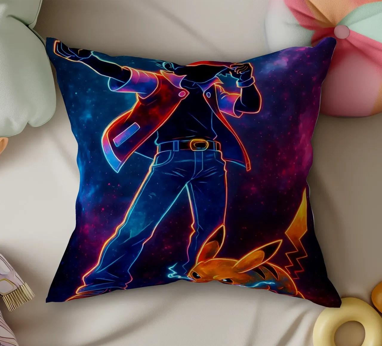 Soul Of Pokemon Pikachu and Ash cuscino da DGSoulheroes