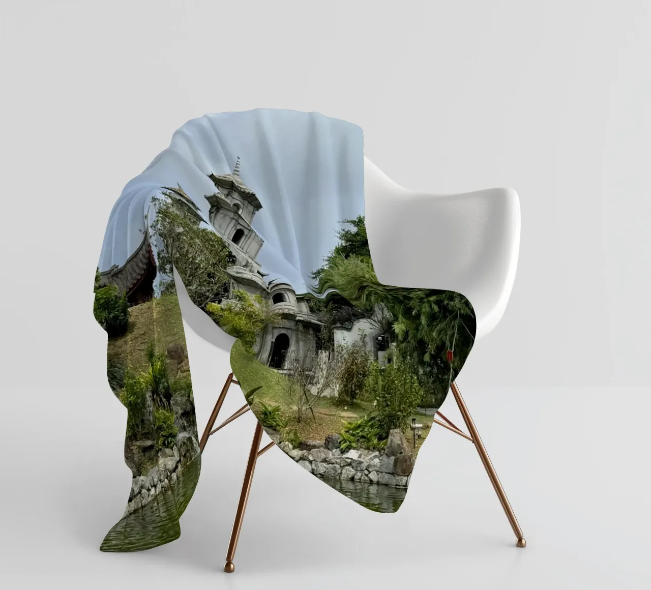 Fukushuen Garden in Naha Okinawa fleece blanket by byrieneke