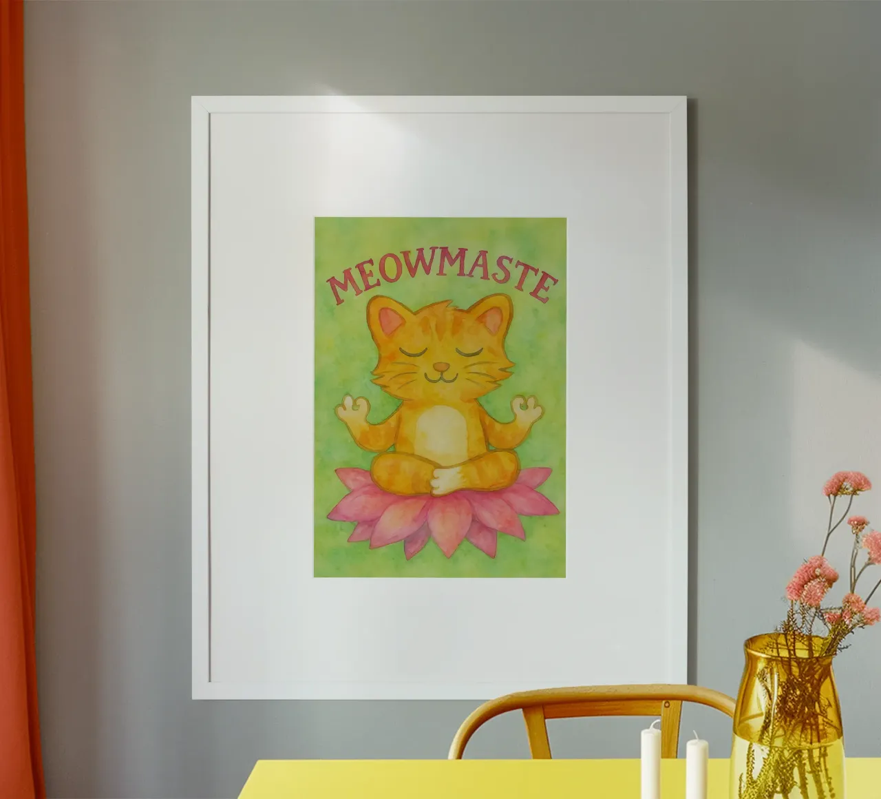 gatto yoga meowmaste dipinto poster da Goldend