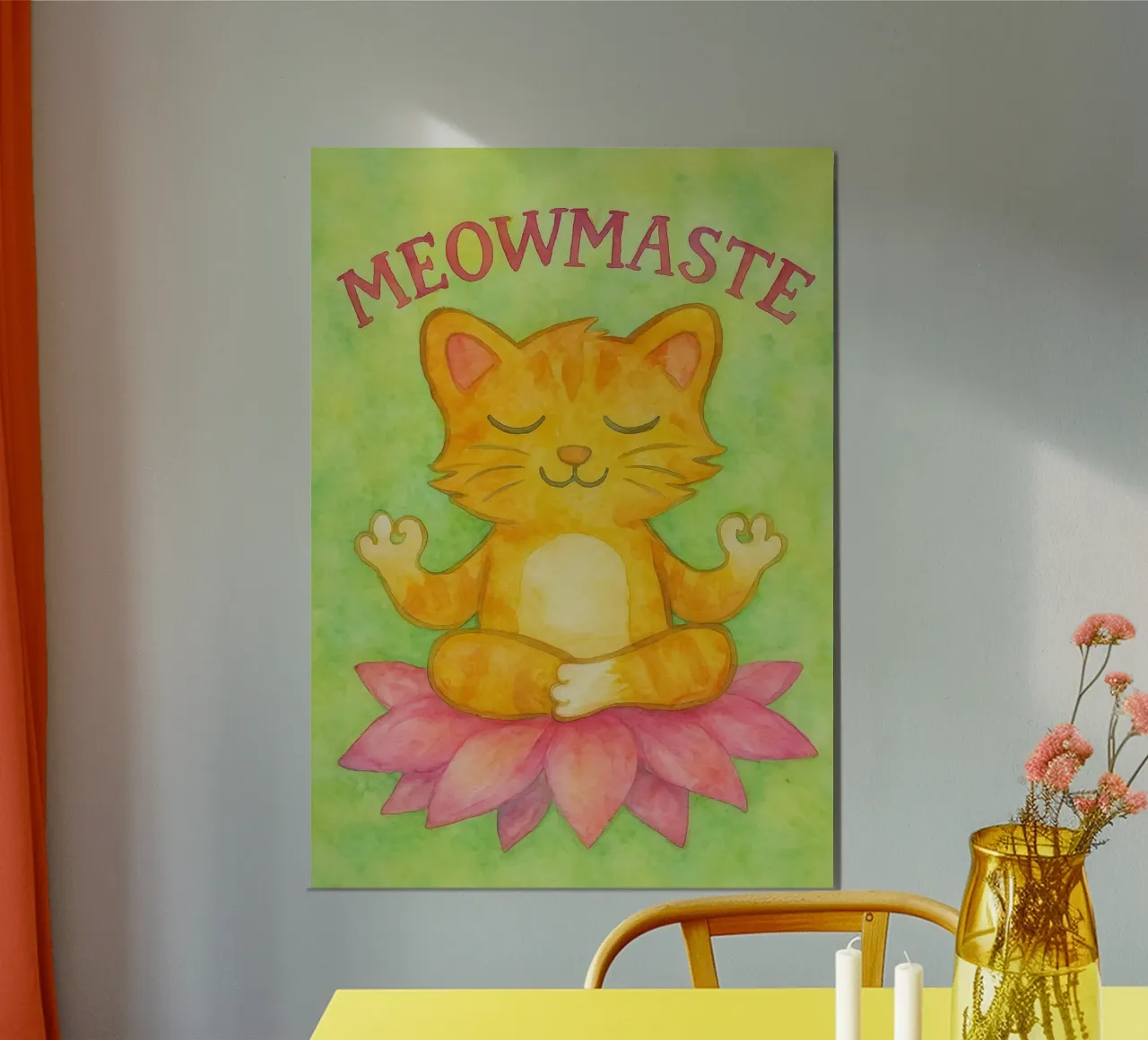 gatto yoga meowmaste dipinto poster da Goldend