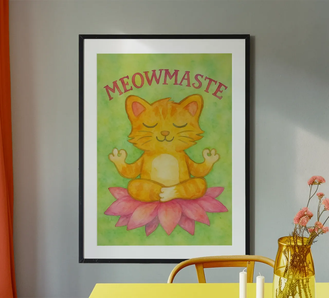 gatto yoga meowmaste dipinto poster da Goldend