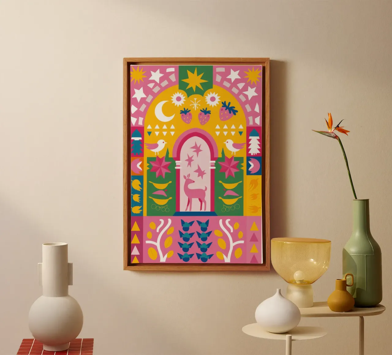 Hemelse volksmeid canvas met Baklijst van Frosh Pallete