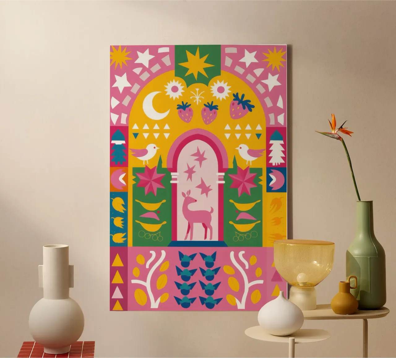 Hemelse volksmeid canvas met Baklijst van Frosh Pallete