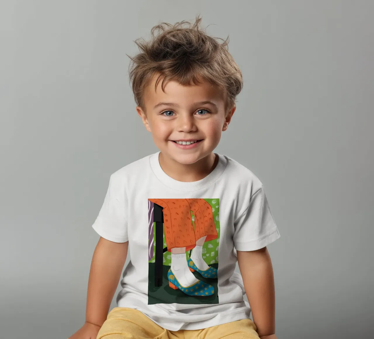 Quirky Polka Socks kids t-shirt by Obs Canvas