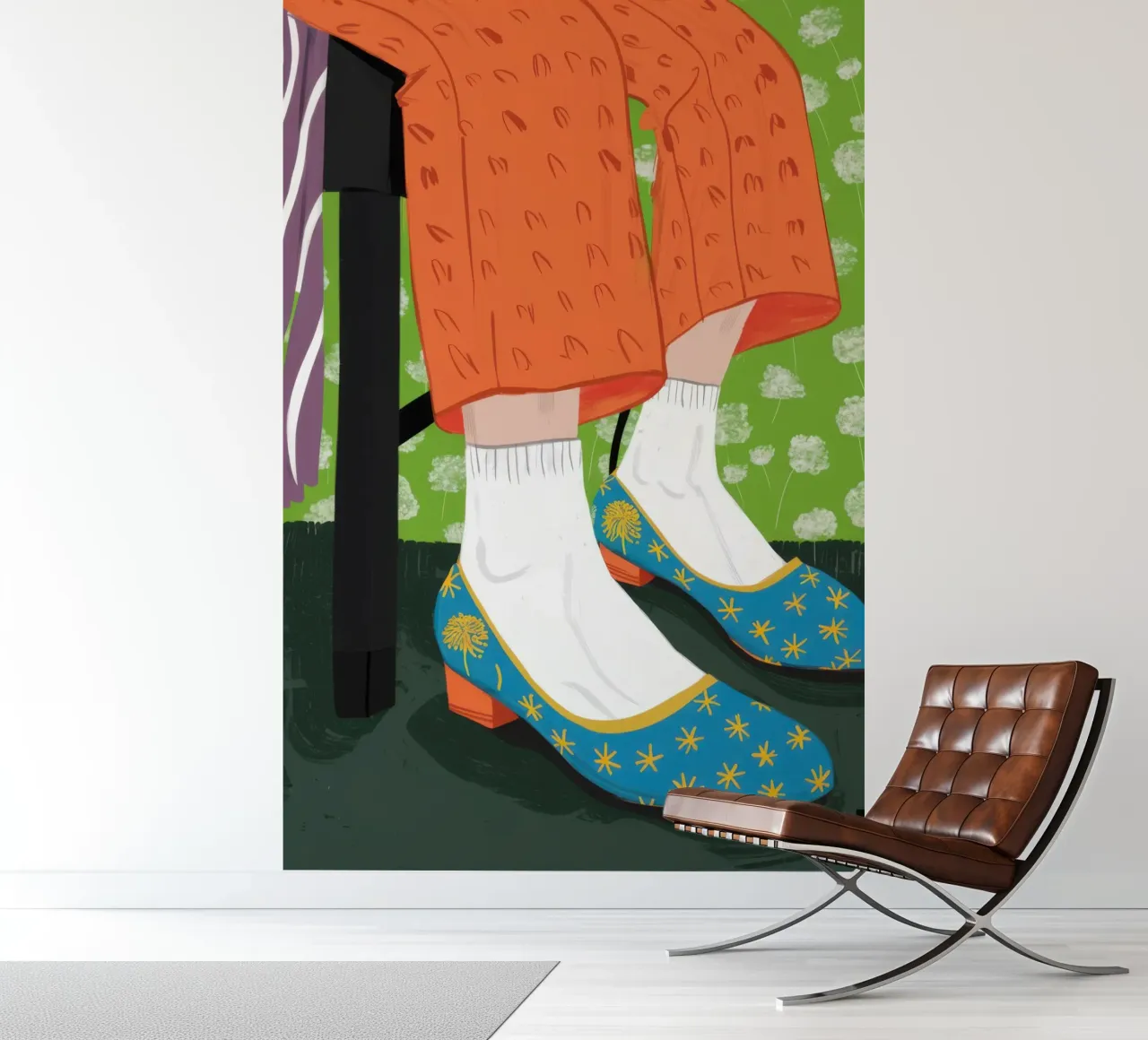 Calcetines Quirky Polka papel para pared de Obs Canvas
