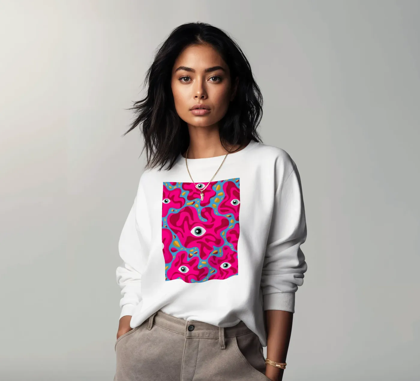 Psychedelic Eye Pattern sweatshirt van Thistle Bloom