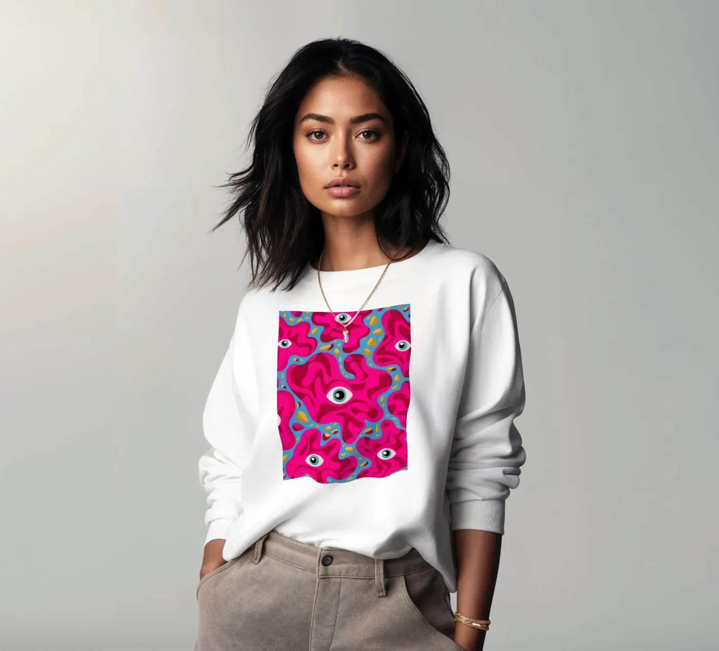 Psychedelic Eye Pattern sweatshirt van Thistle Bloom