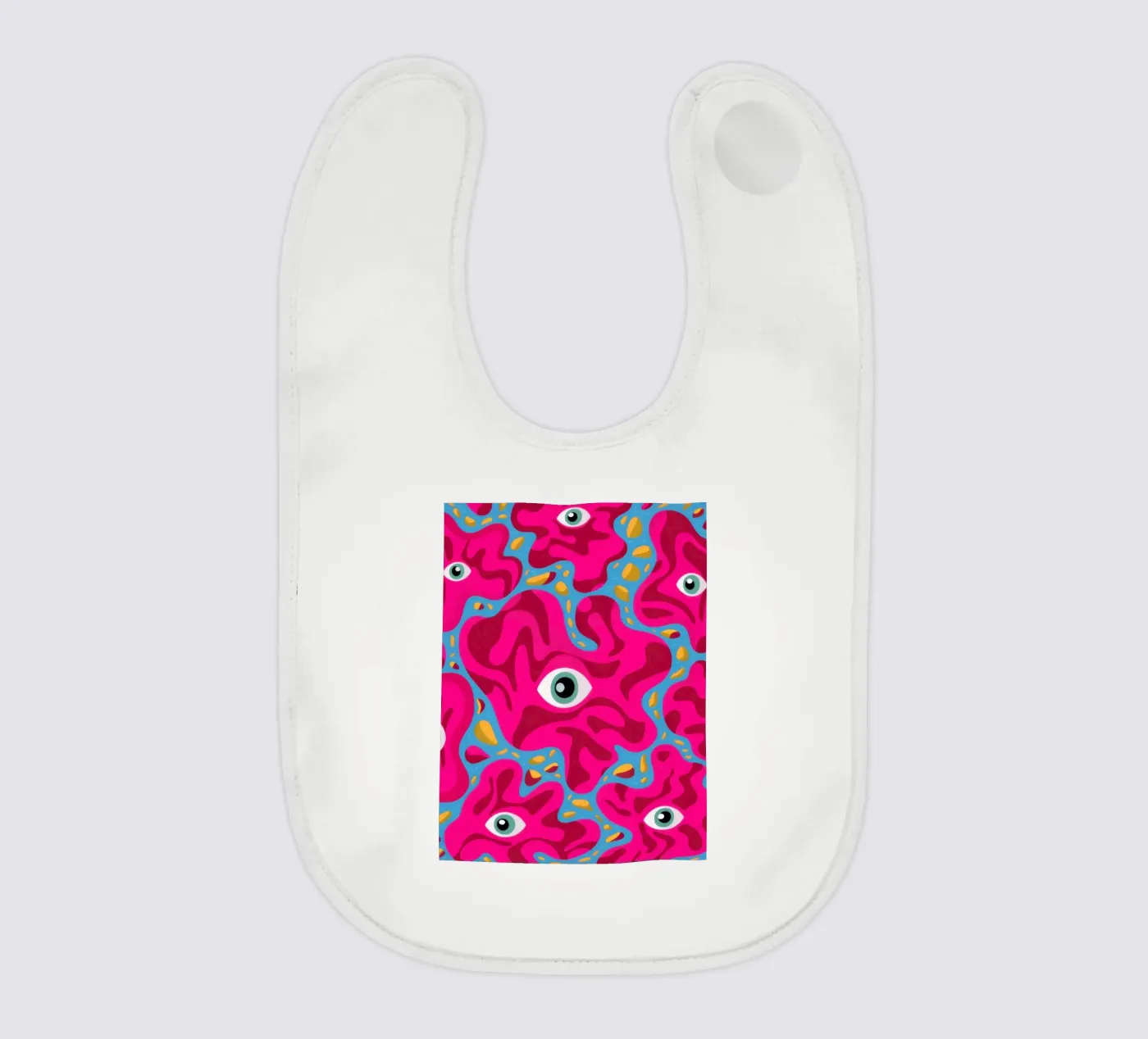 Psychedelic Eye Pattern baby bib by Thistle Bloom