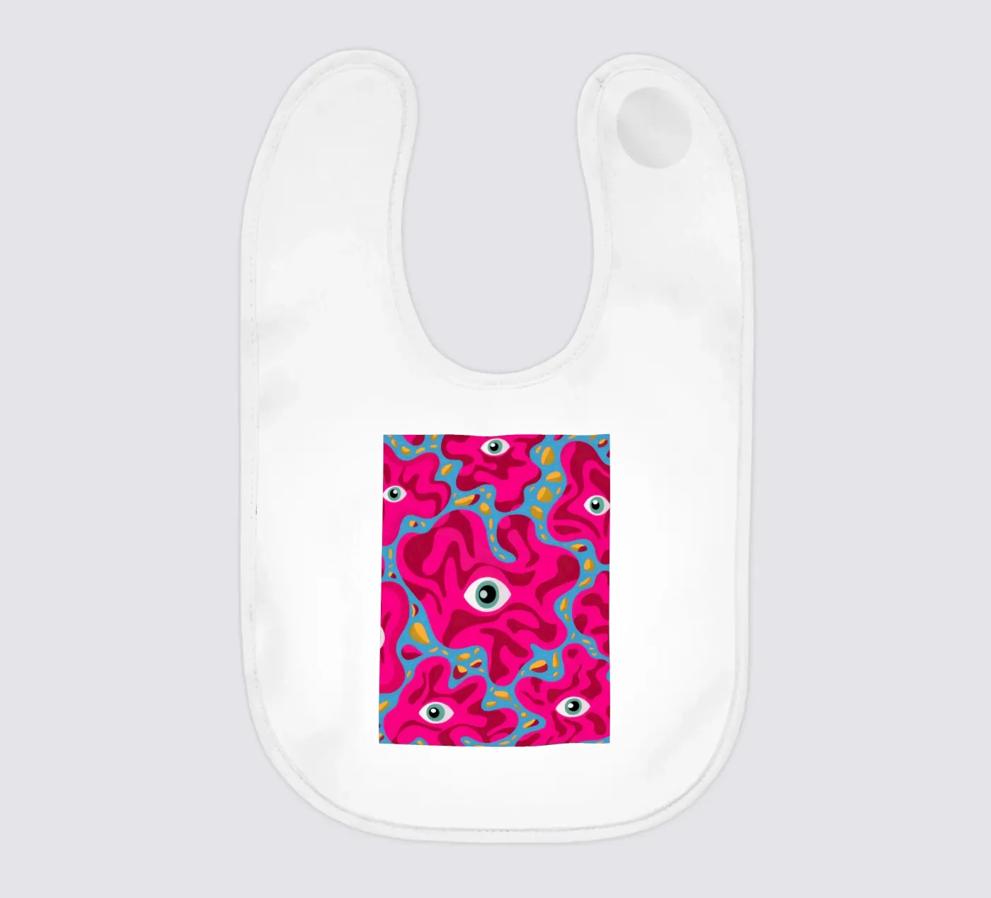 Psychedelic Eye Pattern baby bib by Thistle Bloom