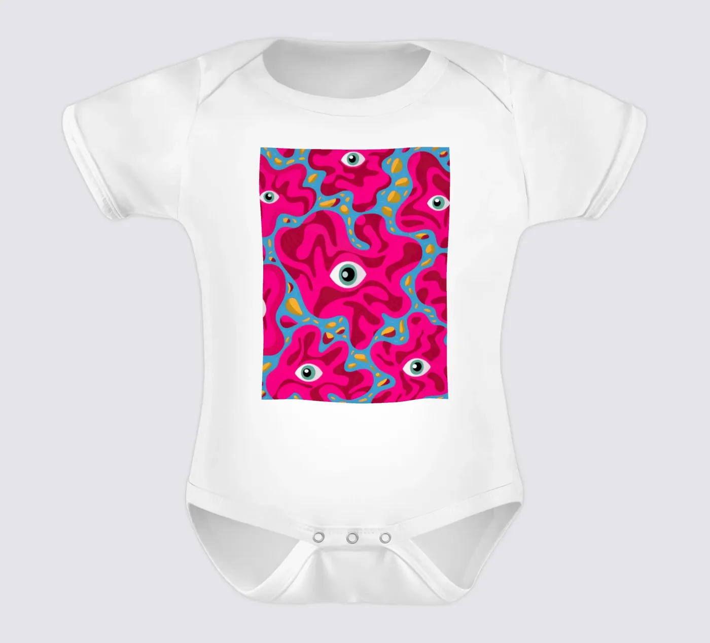 Psychedelic Eye Pattern babyrompertje korte mouwen van Thistle Bloom