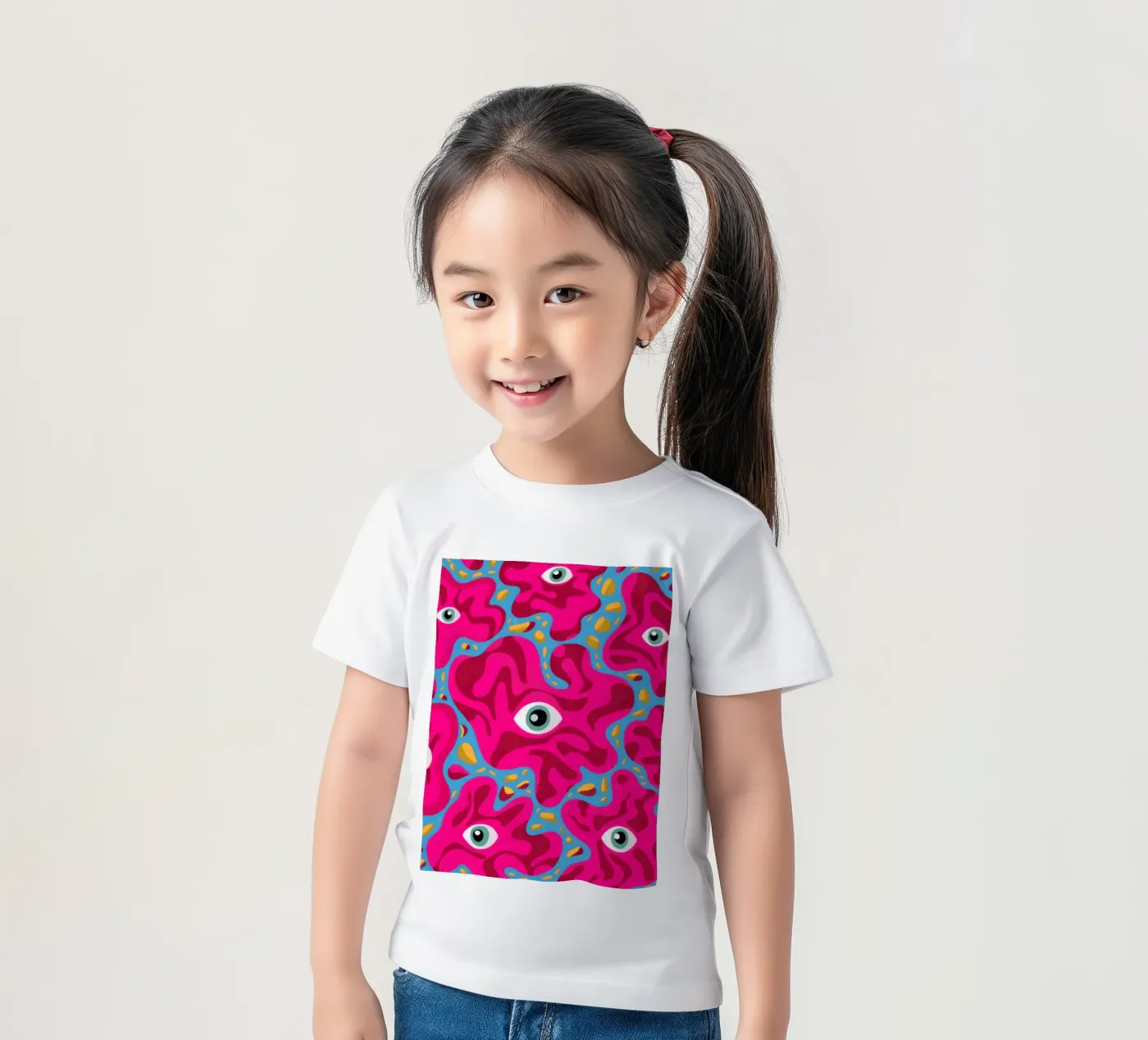 Psychedelic Eye Pattern kids t-shirt by Thistle Bloom