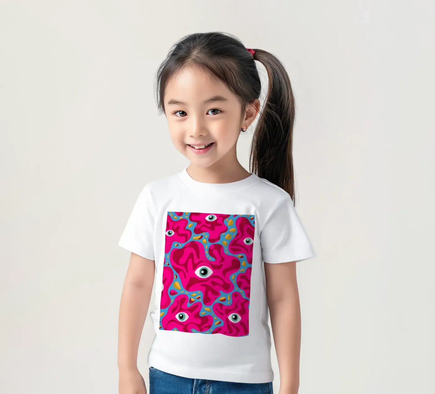 Psychedelic Eye Pattern kids t-shirt by Thistle Bloom
