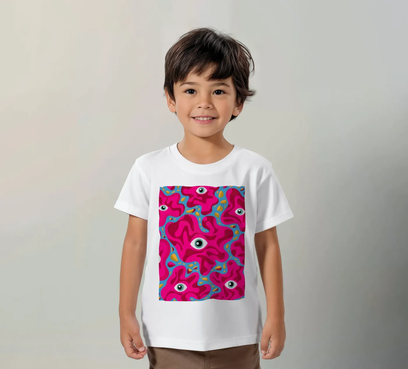 Psychedelic Eye Pattern kids t-shirt by Thistle Bloom