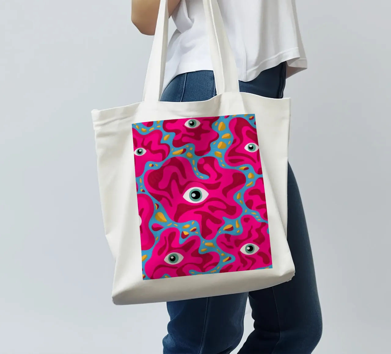 Psychedelic Eye Pattern tote bag by Thistle Bloom