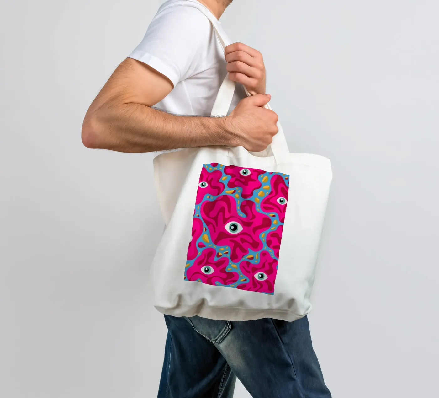 Psychedelic Eye Pattern tote bag by Thistle Bloom