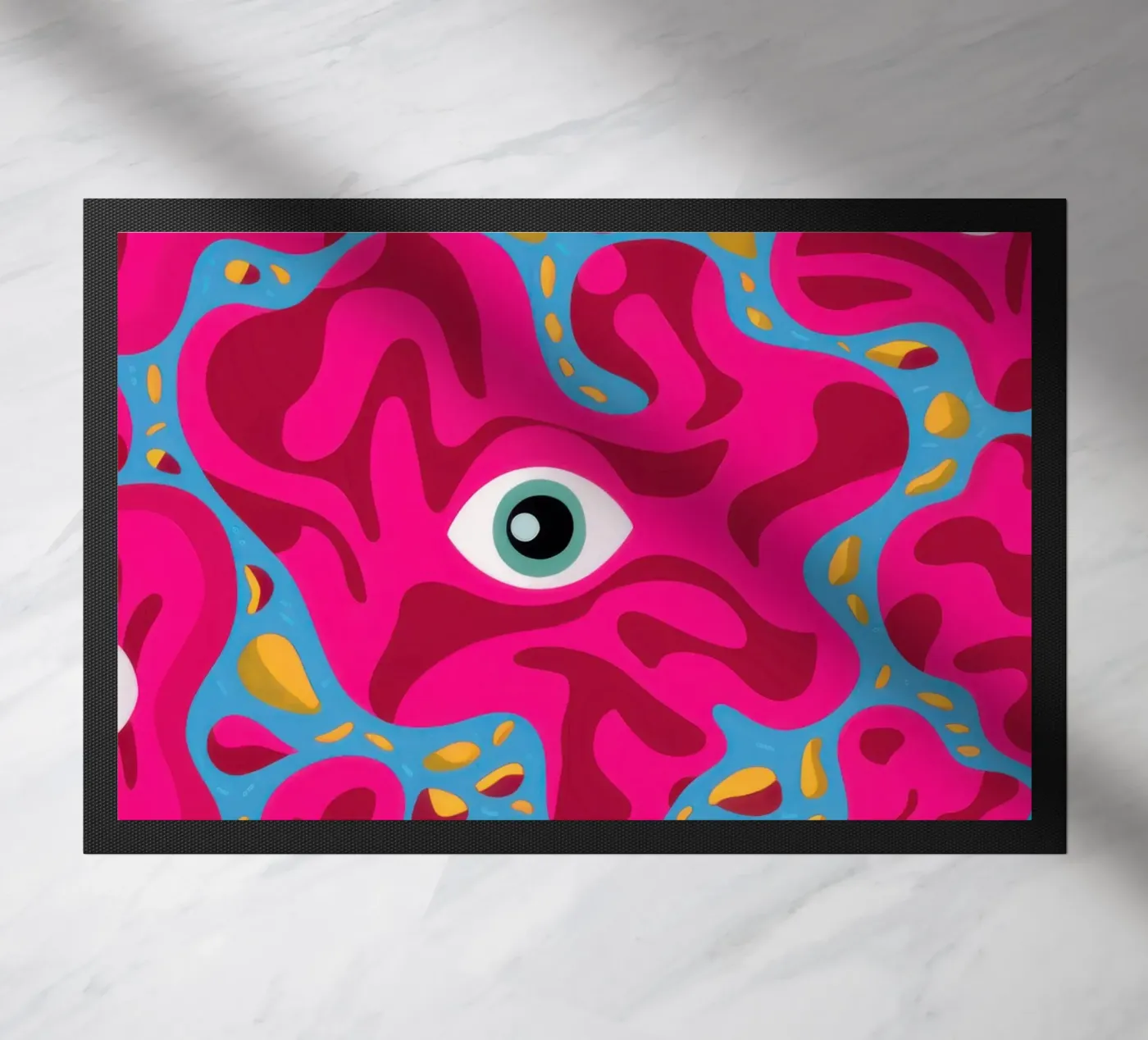 Psychedelic Eye Pattern doormat by Thistle Bloom