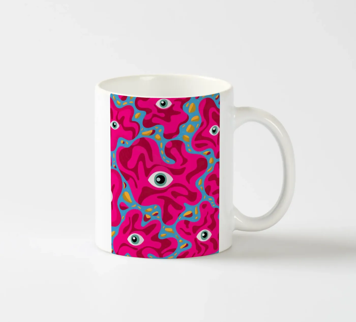 Psychedelic Eye Pattern ceramic mug by Thistle Bloom