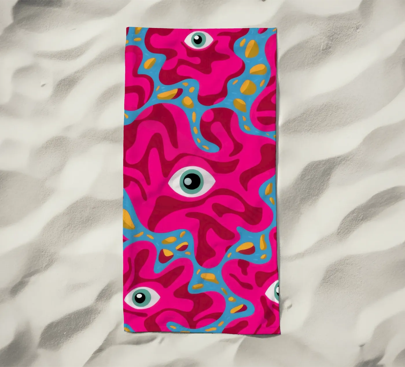 Psychedelic Eye Pattern beach towel by Thistle Bloom