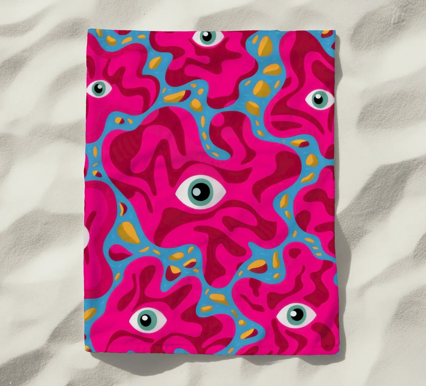 Psychedelic Eye Pattern beach towel by Thistle Bloom