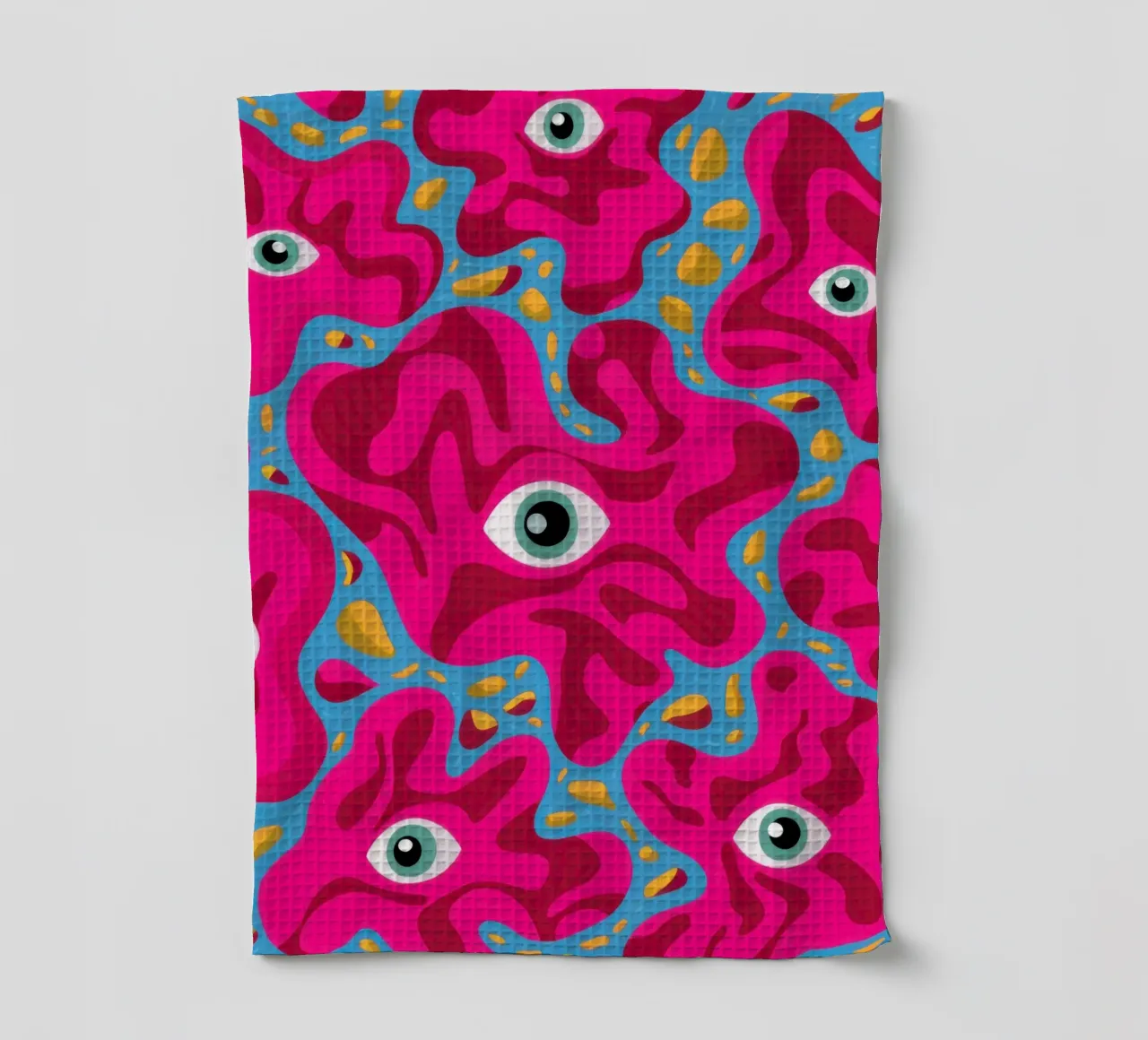 Psychedelic Eye Pattern tea towel by Thistle Bloom