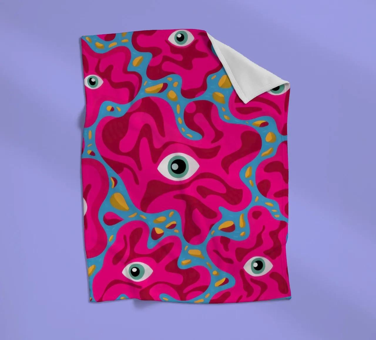 Psychedelic Eye Pattern fleece blanket by Thistle Bloom