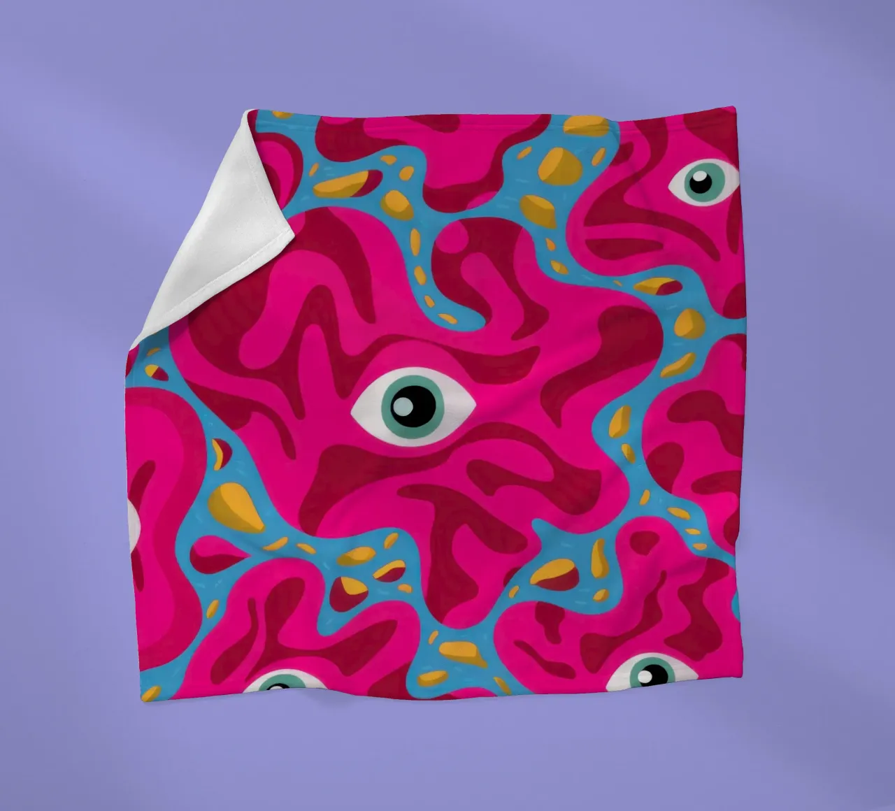 Psychedelic Eye Pattern fleece blanket by Thistle Bloom