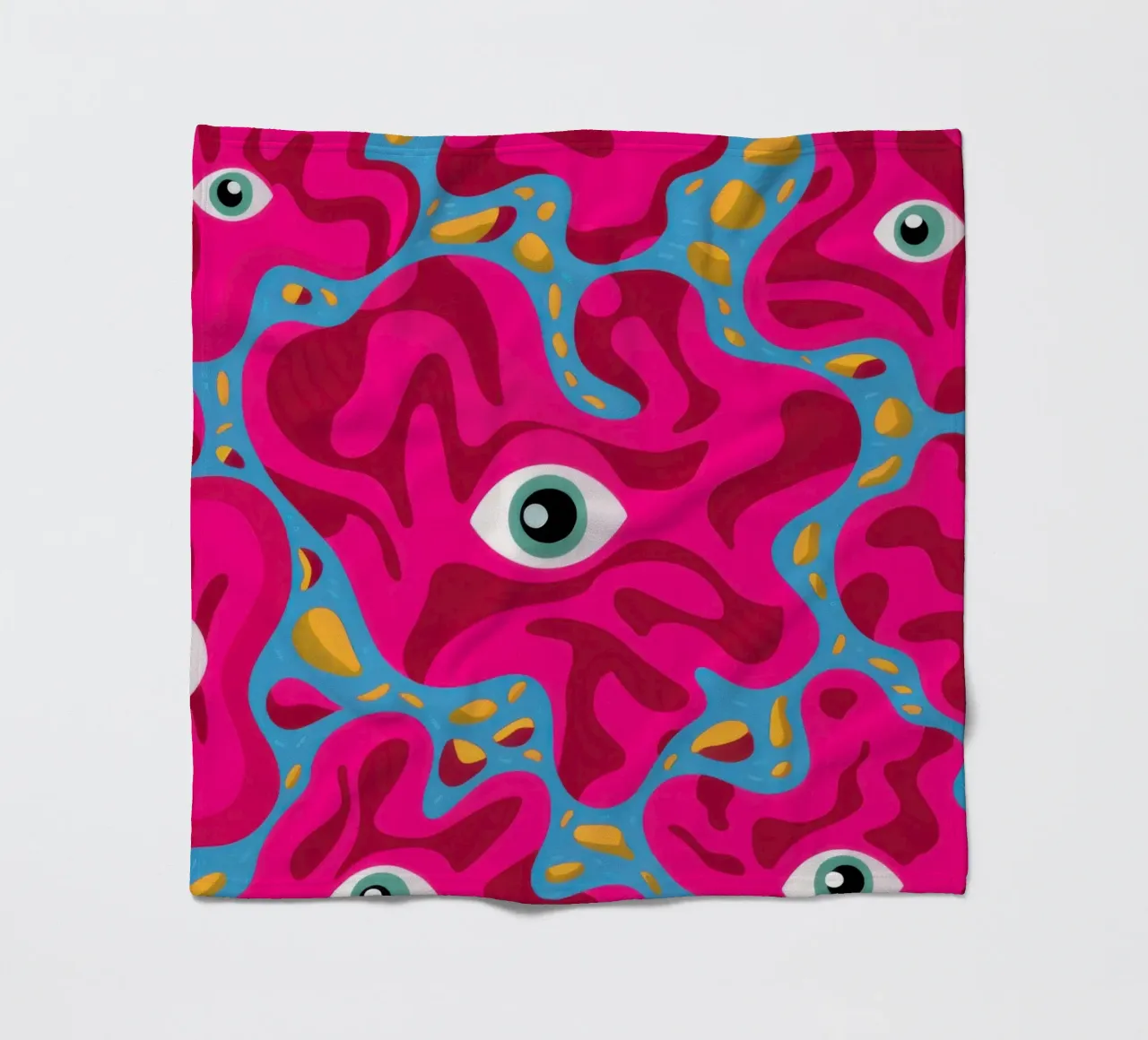 Psychedelic Eye Pattern fleece blanket by Thistle Bloom