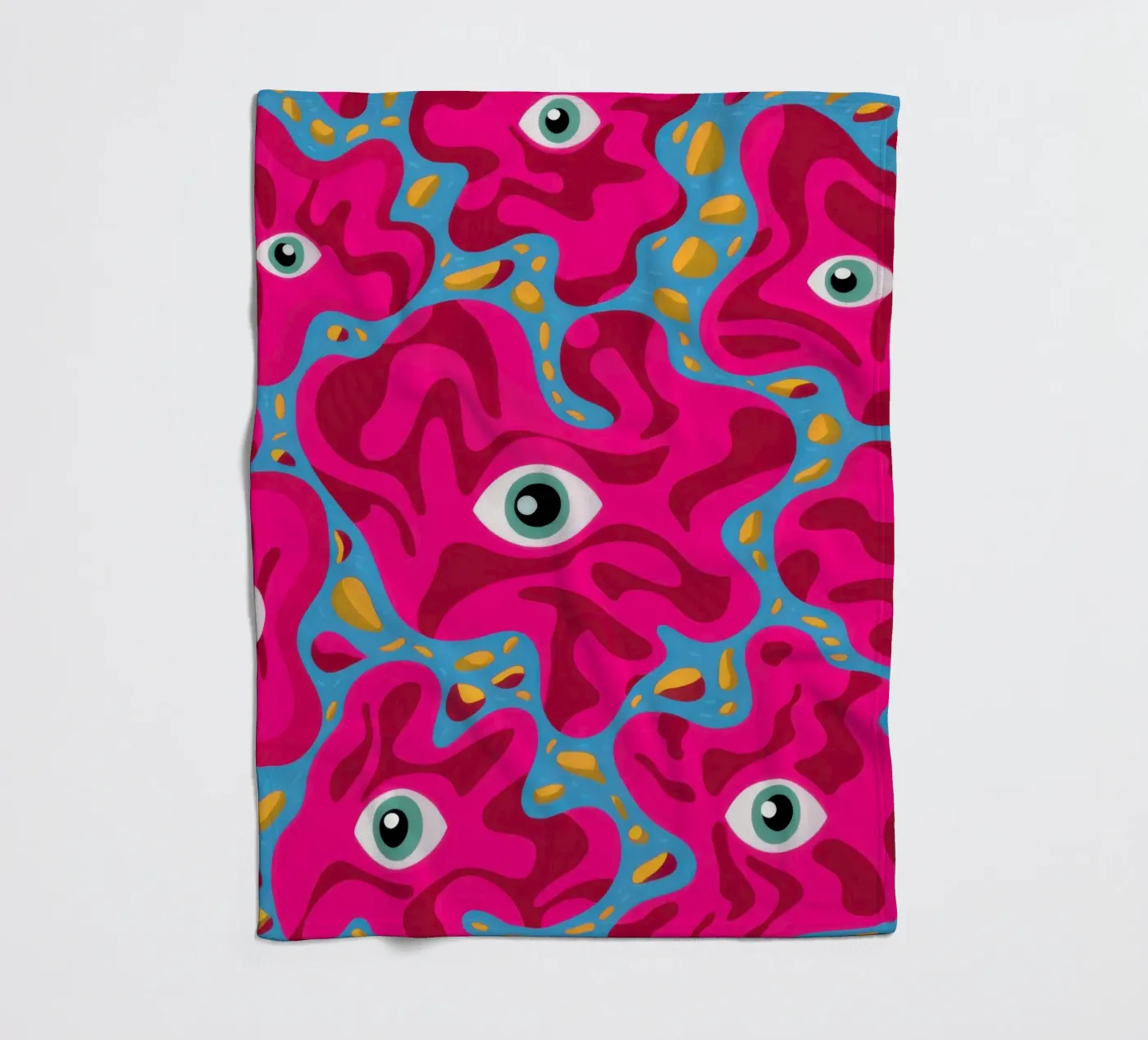 Psychedelic Eye Pattern fleece blanket by Thistle Bloom