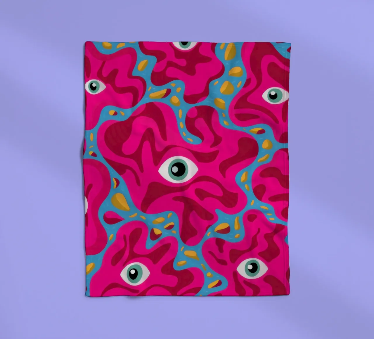 Psychedelic Eye Pattern fleece blanket by Thistle Bloom