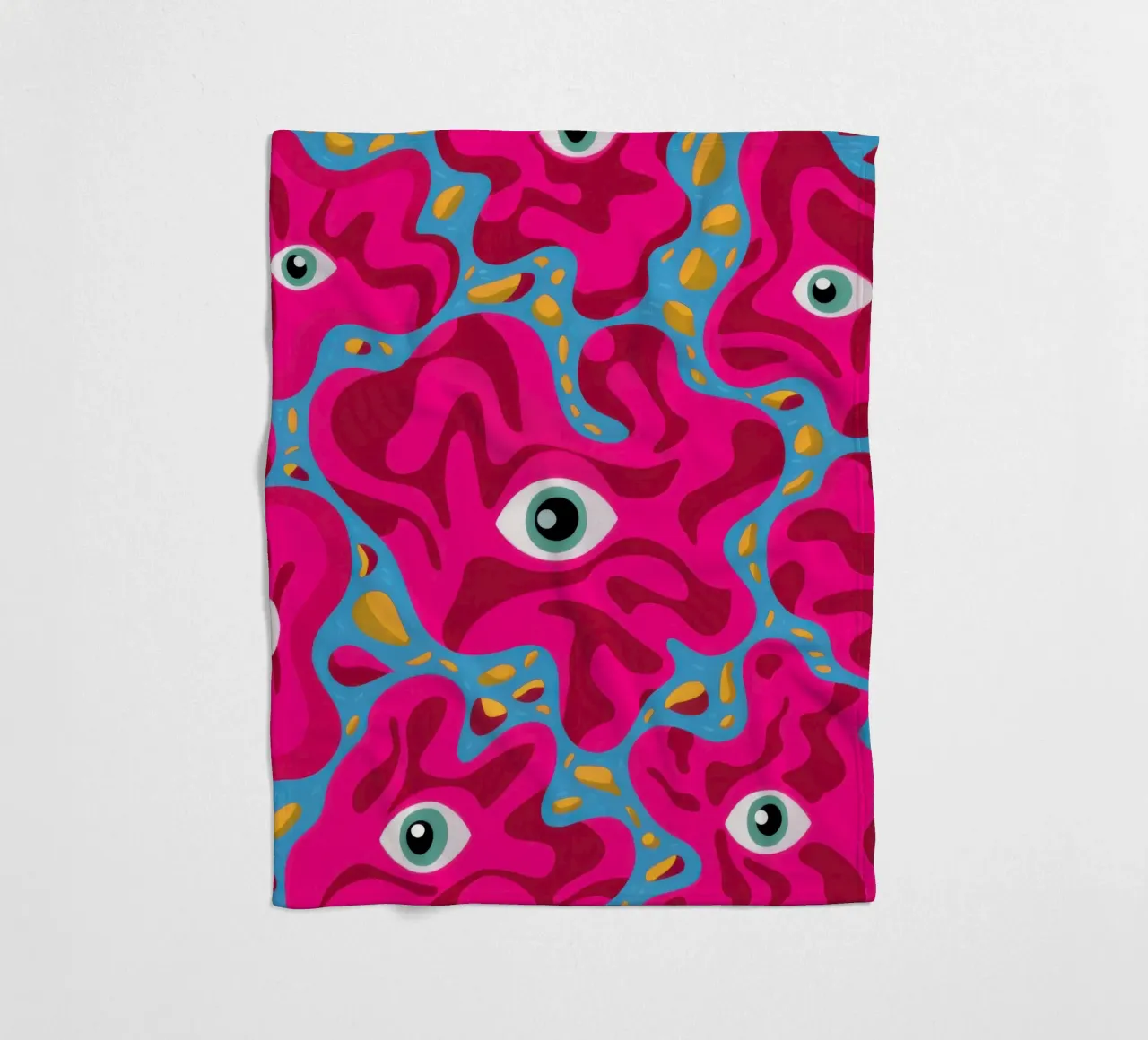 Psychedelic Eye Pattern fleece blanket by Thistle Bloom