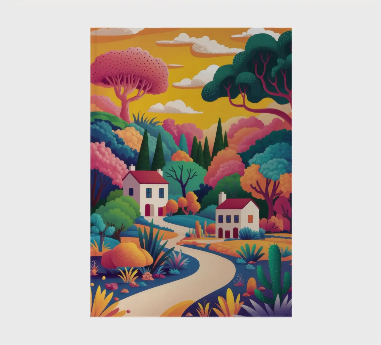 Idyllic Village Path notebook by Lunar Valentina