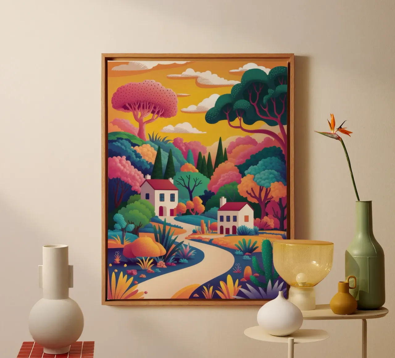 Idyllic Village Path canvas by Lunar Valentina
