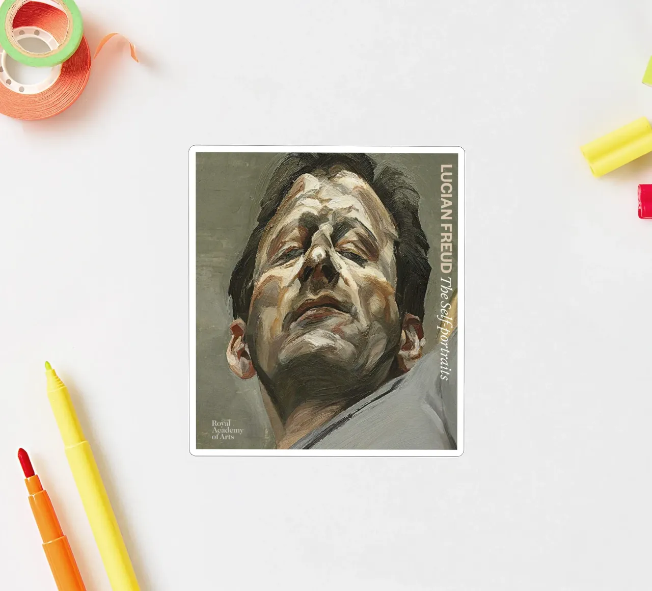 Self Portrait - Lucian Freud sticker by julyebayprint