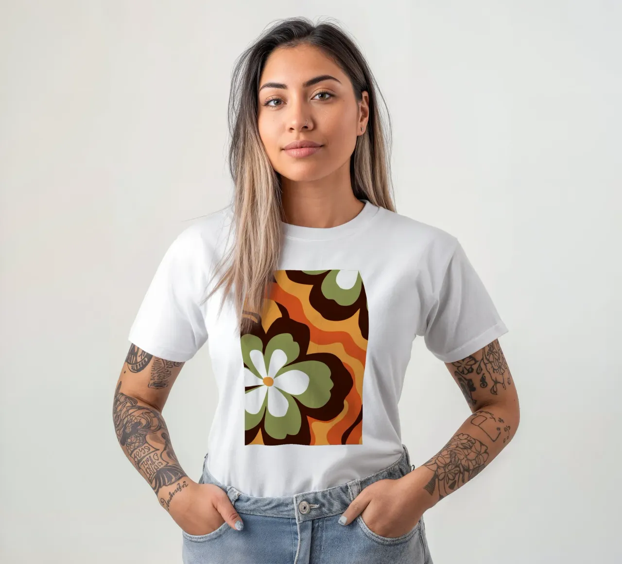 Scanalatura floreale retrò t-shirt da Frosh Pallete