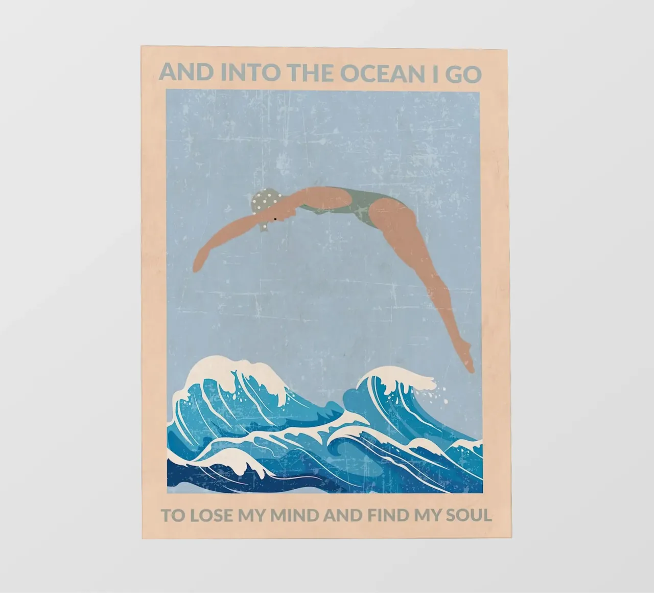 Nell'oceano vado (grigio) telo in pvc da Blue Water