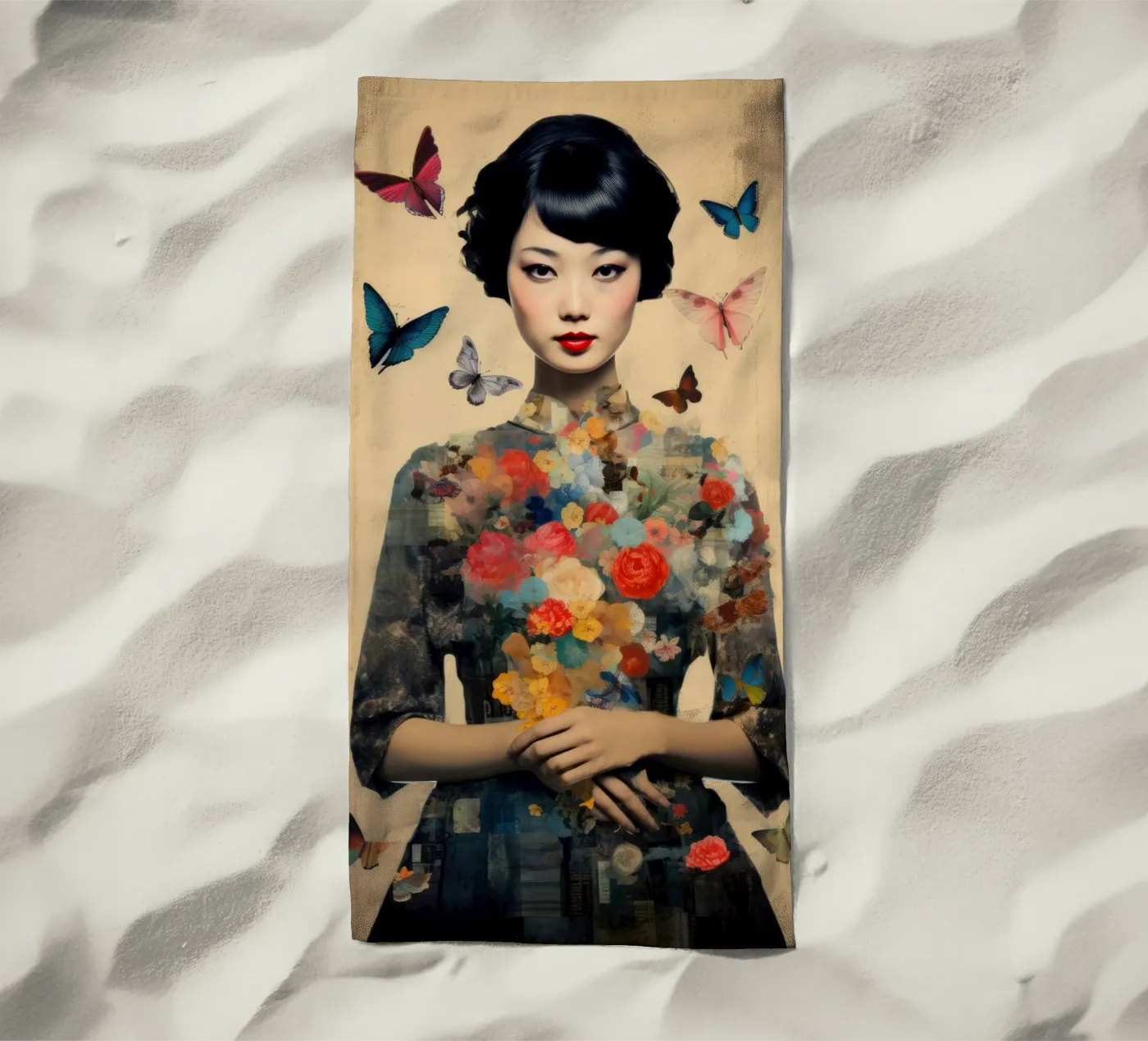 Asian Butterfly Strandtuch von Tameo