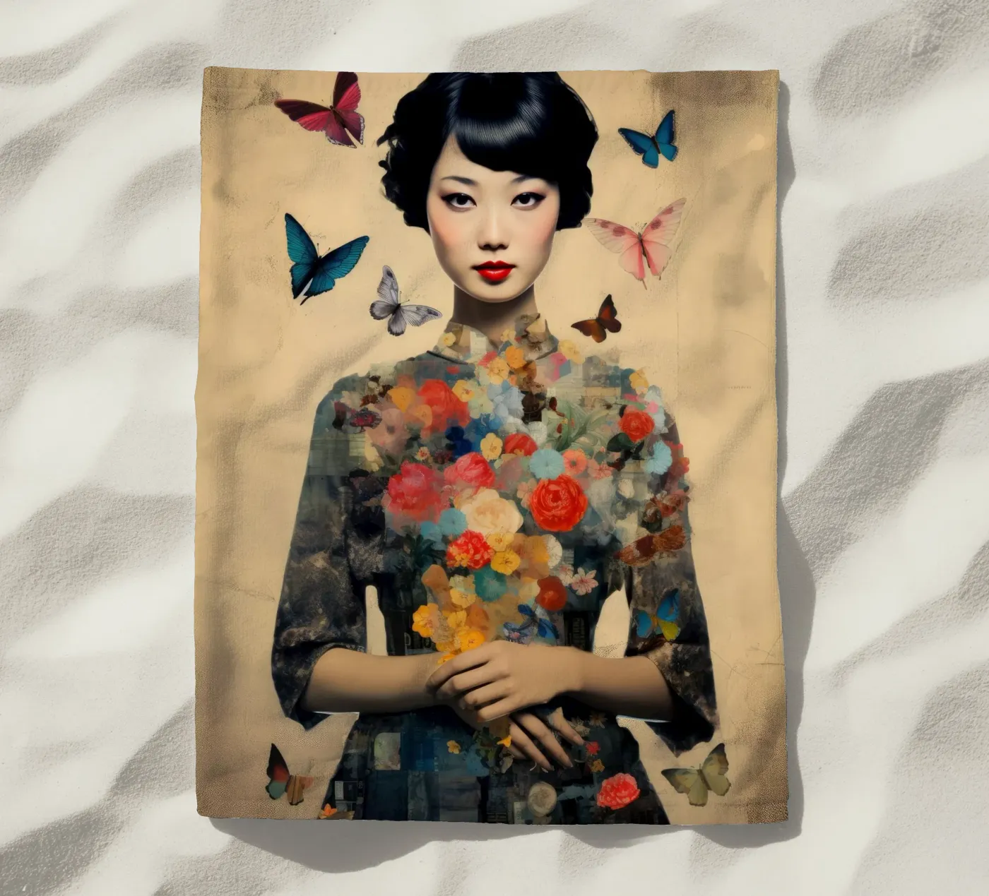 Asian Butterfly Strandtuch von Tameo