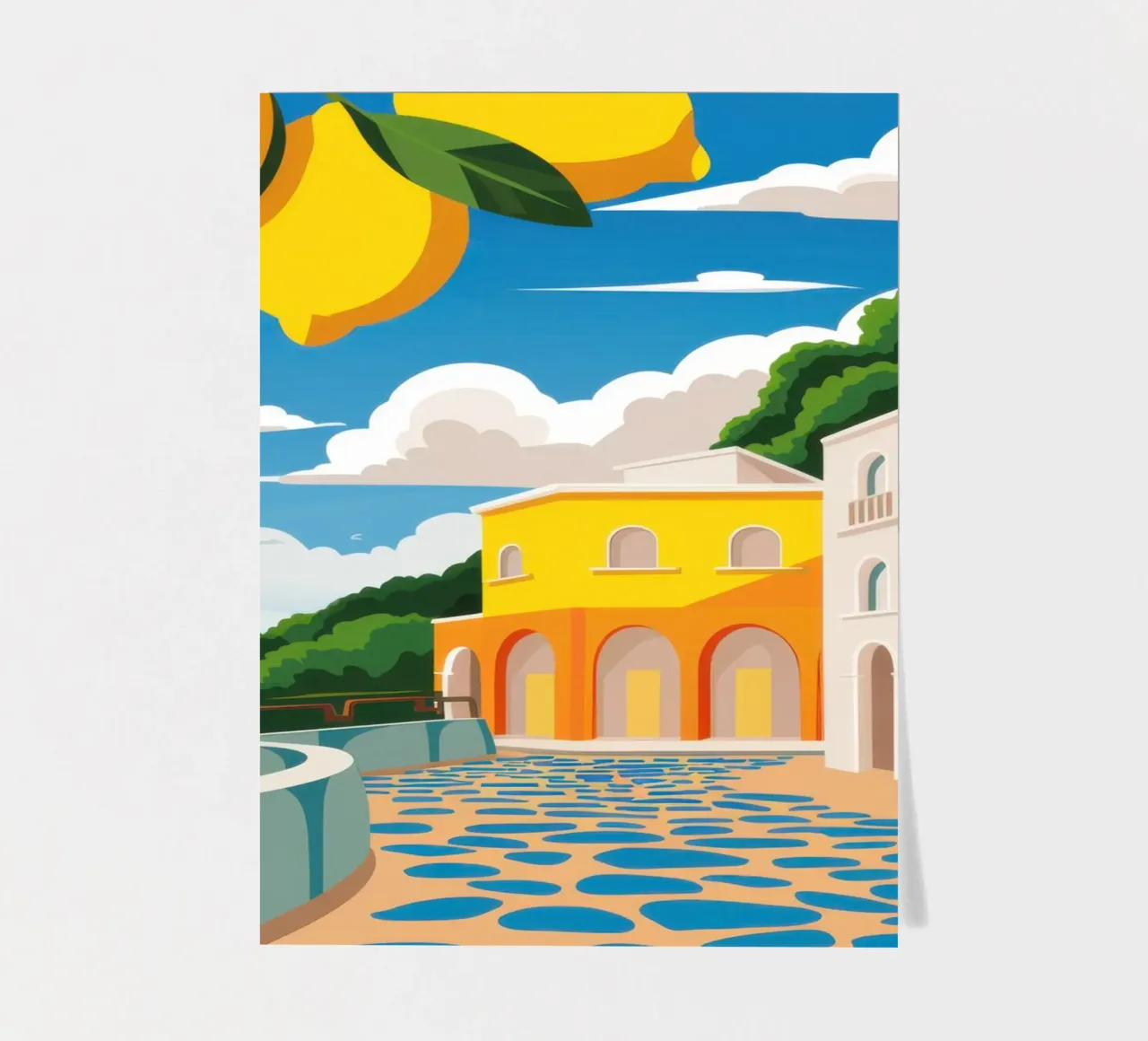 Zitronenterrasse mit Meerblick Stickerbogen von Frosh Pallete